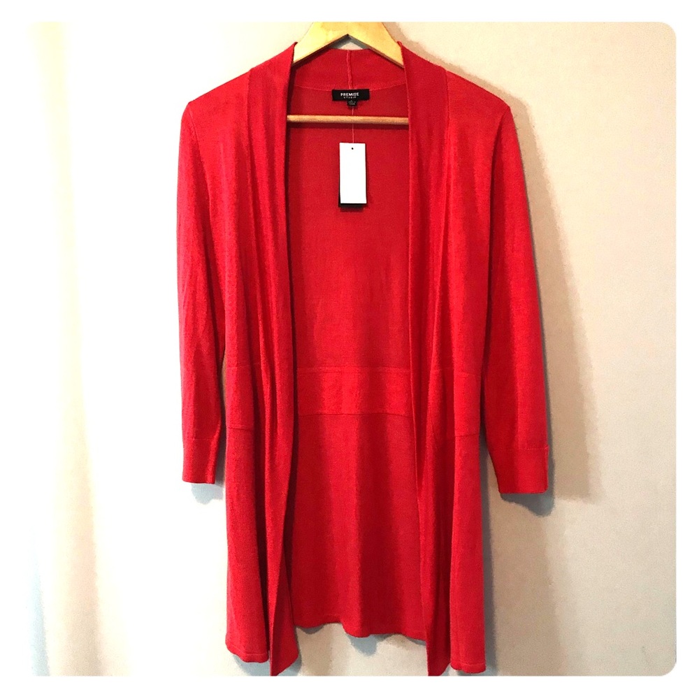 NWT premise studio red cardigan